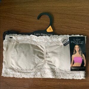 NWT Lady Princess Size S Nude Seamless Bandeau Bra